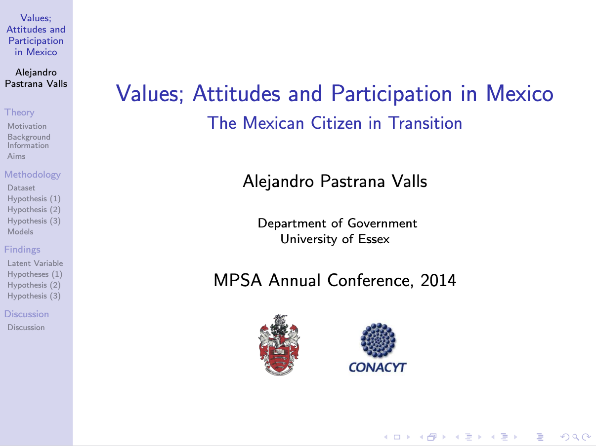 MPSA 2014 Presentation: Values; Attitudes and Participation in Mexico